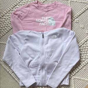 The North Face Kids Set Pink Tee and Lavender Hoodie Sz M/10